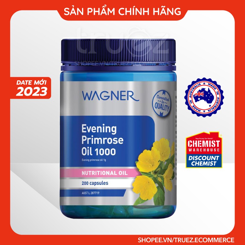 Tinh dầu hoa anh thảo [Úc] Wagner Evening Primrose Oil 1000 [Chính hãng]