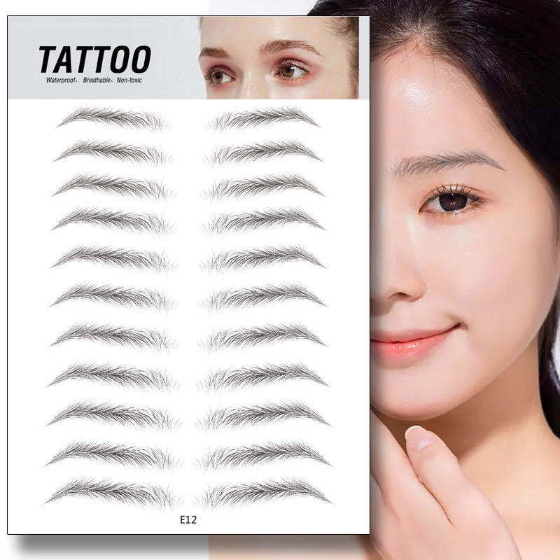(Hàng Mới Về) Miếng Dán Lông Mày Giả 3d Chống Nước