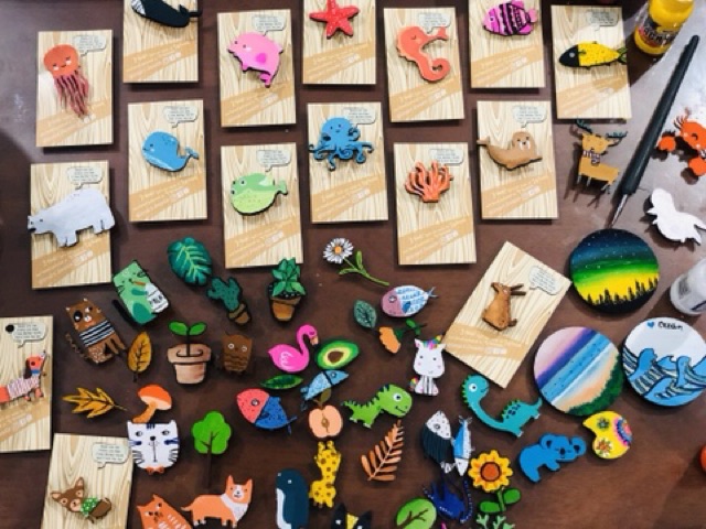 Pin Huy Hiệu Cài Áo Gỗ Thân Thiện Môi Trường Limart