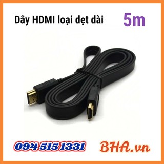 Dây cáp tín hiệu HDMI dài 5m tròn (dẹt)
