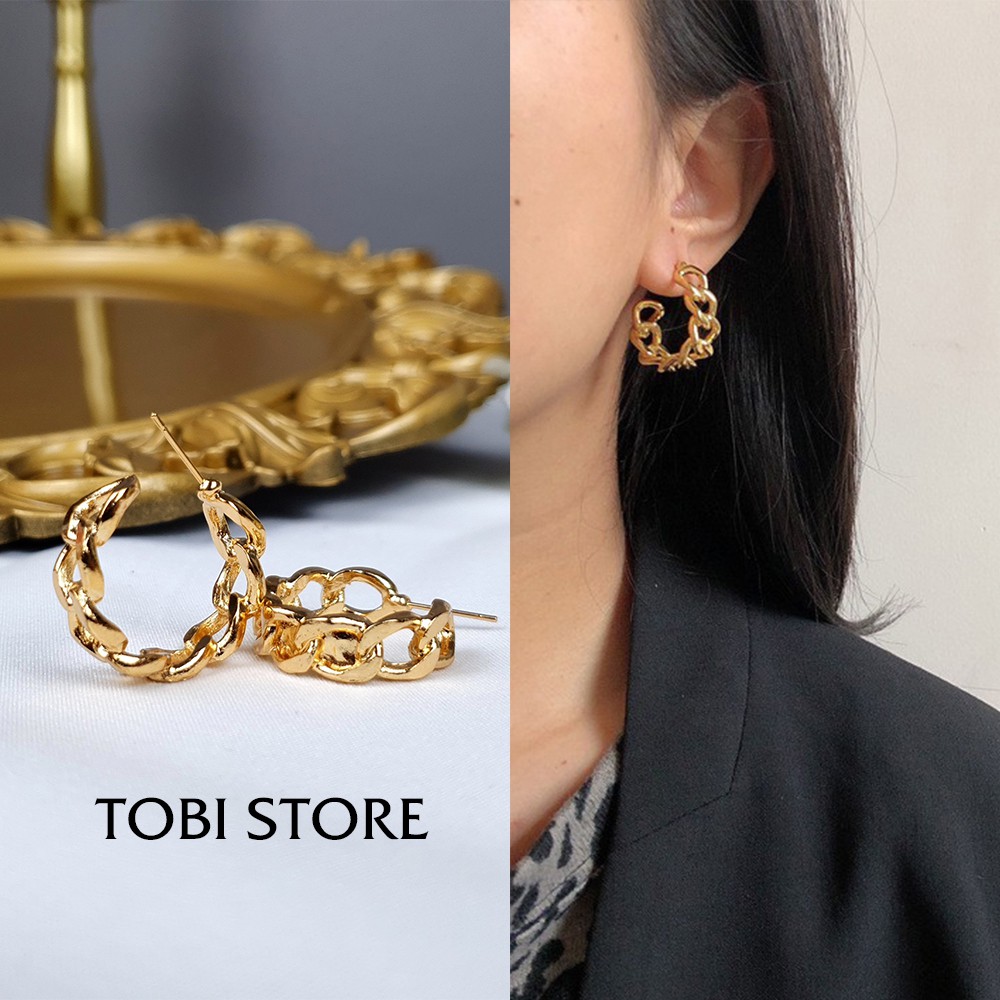 Bông tai nữ TOBI STORE nhiều kiểu dáng khuyên tai nữ giá rẻ dễ thương kiểu tròn, dài, nụ