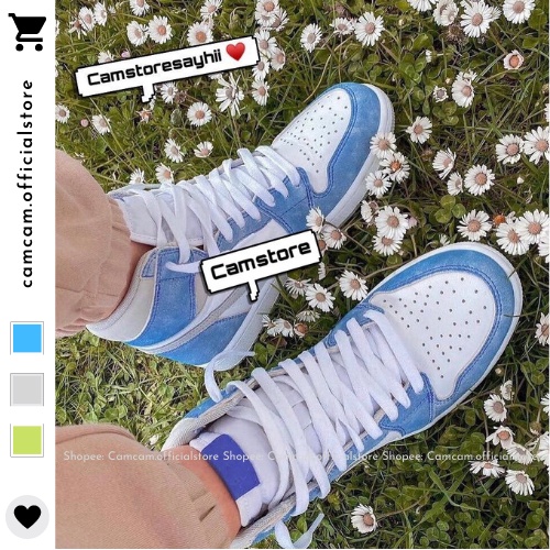 GIÀY SNEAKER NAM NỮ CỔ CAO DA LỘN BLUE CAMSTORE HOTTREND | BigBuy360 - bigbuy360.vn