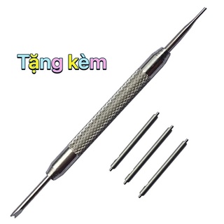 Dây đồng hồ cao su Silicone màu đen khóa bấm- kèm hình thật