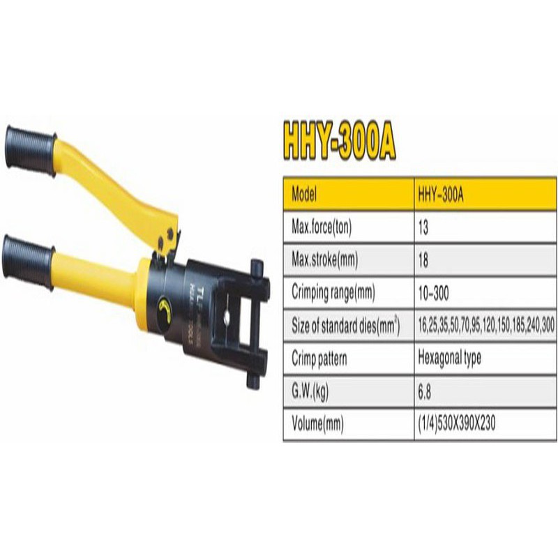 Kìm bấm cos thủy lực 300 mm2 9 tấn TLP HHY-300A