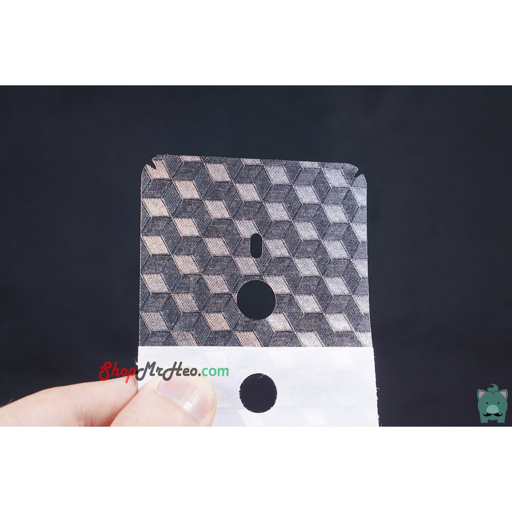 Skin Dán Mặt Sau Lưng Vân 3D Sony XZ3 - Sony Xperia XZ3 - Carbon, Hình hộp, Nhám, Vân Da