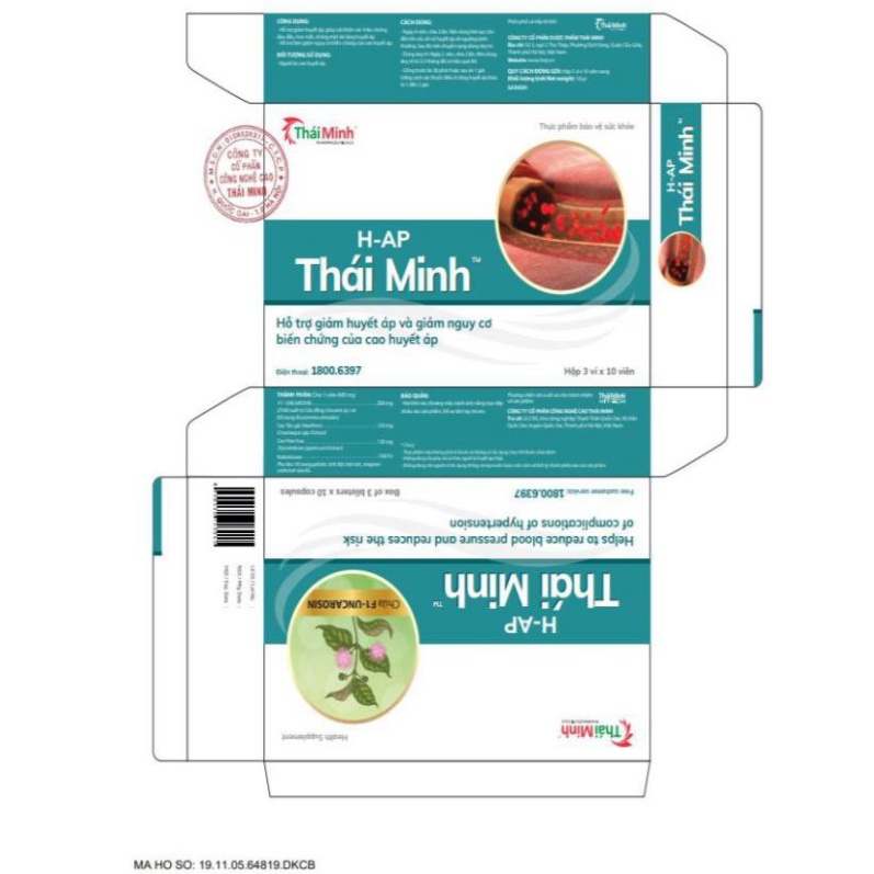 [CHÍNH HÃNG ] H-Ap Thái Minh / Hạ Áp Thái Minh – Hỗ Trợ Cải Thiện Triệu Chứng Và Biến Chứng Của Tăng Huyết Áp