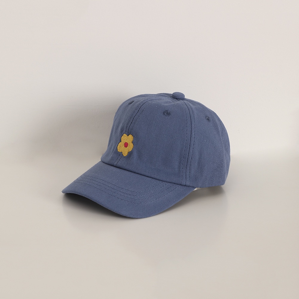 Mũ Lưỡi Trai Chống Nắng Thêu Hoa Màu Sắc Kẹo Ngọt Đơn Giản Phong Cách Hàn Quốc Cho Bé