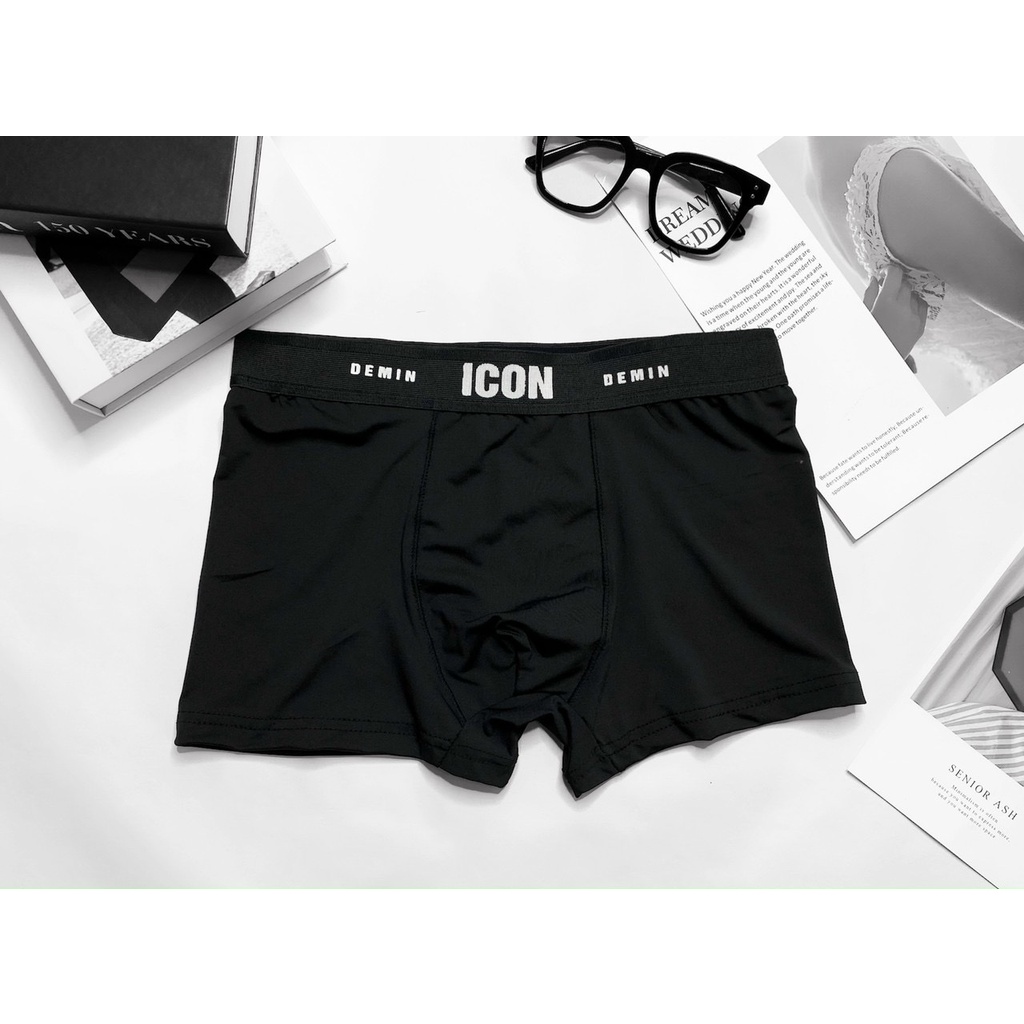 Quần Lót Nam Boxer Thun Lạnh ICON Co dãn 4 chiều, Quần sịp Nam Thun Lạnh Boxer ICON Demin