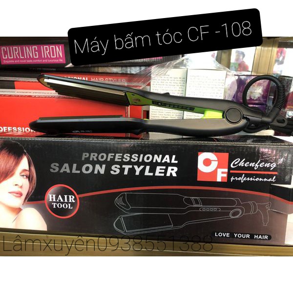 Máy bấm tóc CF-108 bấm tóc xù đẹp,mềm bóng đẹp với chất liệu thép titan giúp Máy bấm êm, nhanh, không rít tóc.