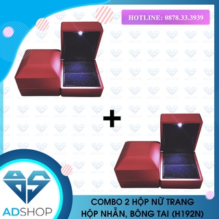 COMBO 2 HỘP - HỘP ĐỰNG NHẪN TRANG SỨC, HỘP ĐỰNG NHẪN CẦU HÔN, HỘP NHẪN CẦU HÔN CÓ ĐÈN LED (H192N-Combo2)