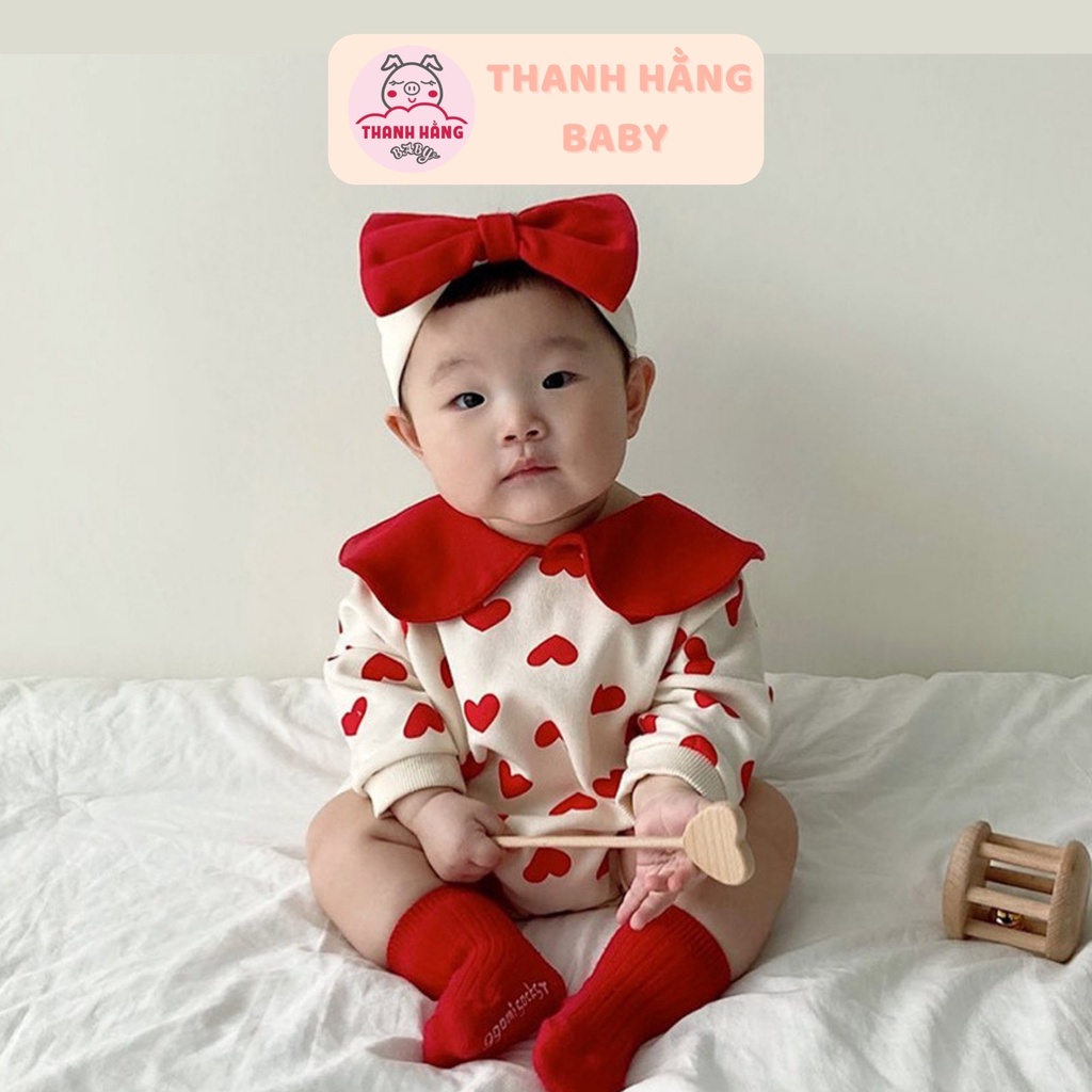 Bodysuit Dài Tay Cho Bé Gái Sơ Sinh Kèm Turban Thanh Hằng Baby 5 - 13 Kg