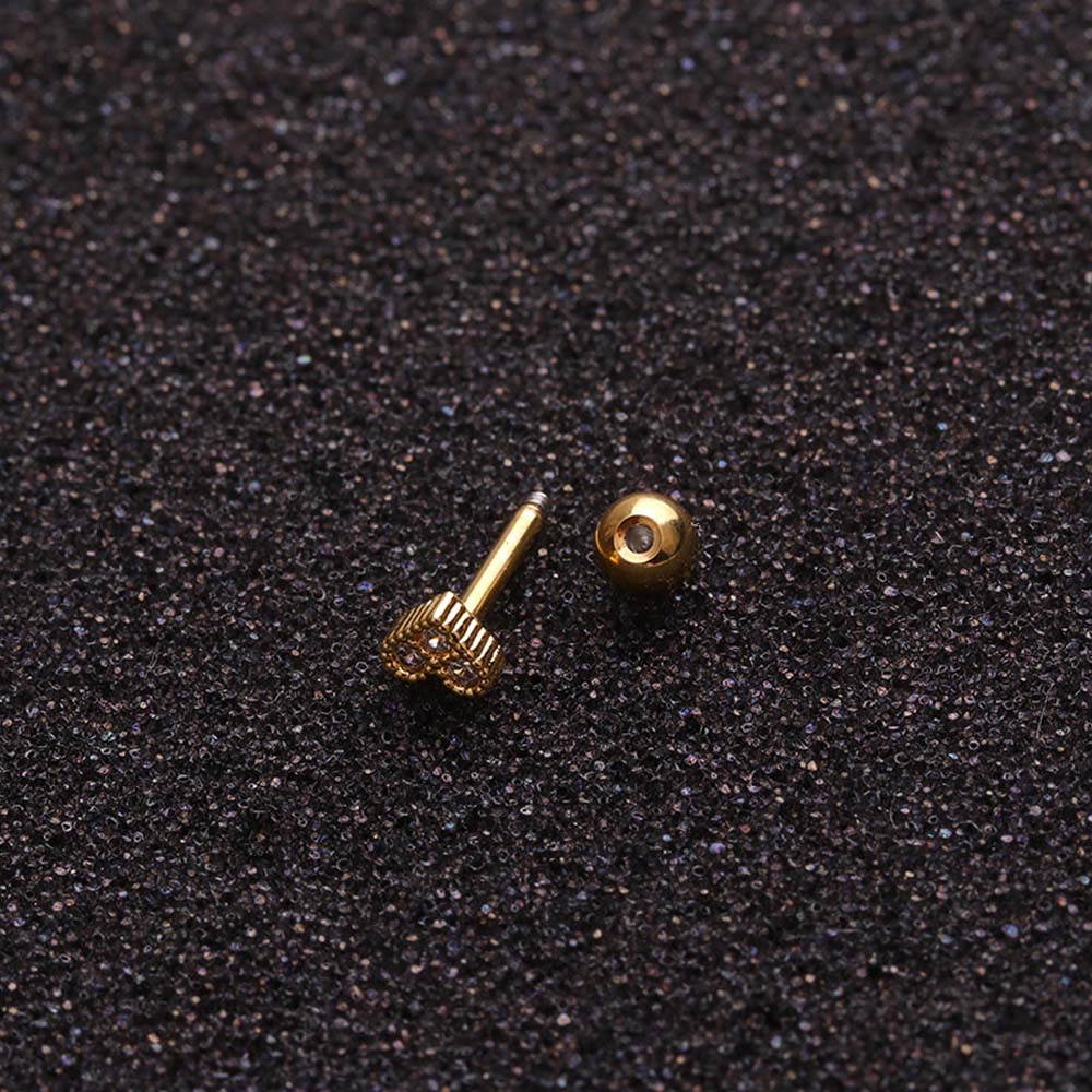 Bông Tai Hình Trái Tim Đính Đá Zircon Bằng Thép Không Gỉ