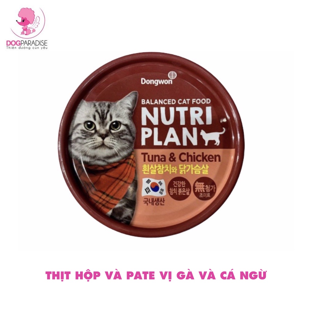 Thịt hộp và Pate thức ăn dinh dưỡng cho mèo Nutri Plan nhiều hương vị thơm ngon 160g - Dog Paradise