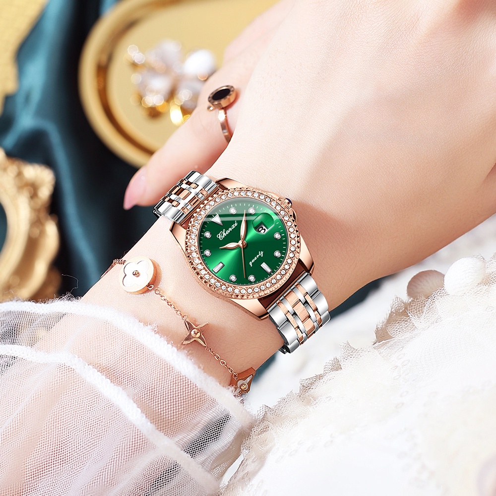 Đồng Hồ CHENXI Bằng Thép Không Gỉ Mạ Vàng Hồng Sang Trọng Chống Thấm Nước Dành Cho Nữ