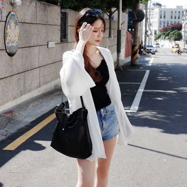 Áo khoác chiffon chống nắng màu trơn thời trang nữ tính | BigBuy360 - bigbuy360.vn