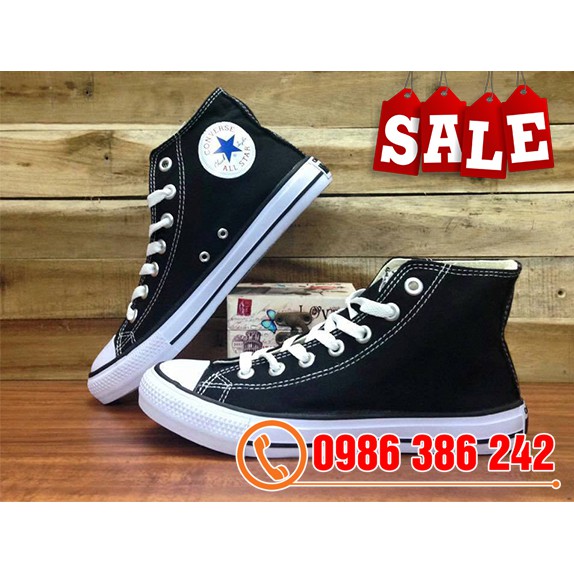 Giày Thể Thao Sneaker CV Classic Đen Trắng Nam Nữ Cổ Cao | BigBuy360 - bigbuy360.vn