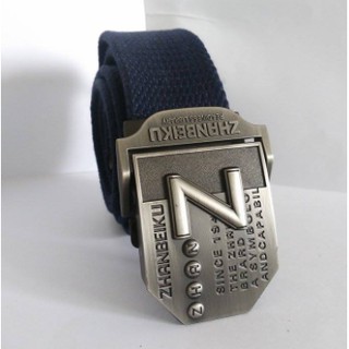 Thắt lưng nam vải lính mỹ mặt ZHAN, thắt lưng canvas