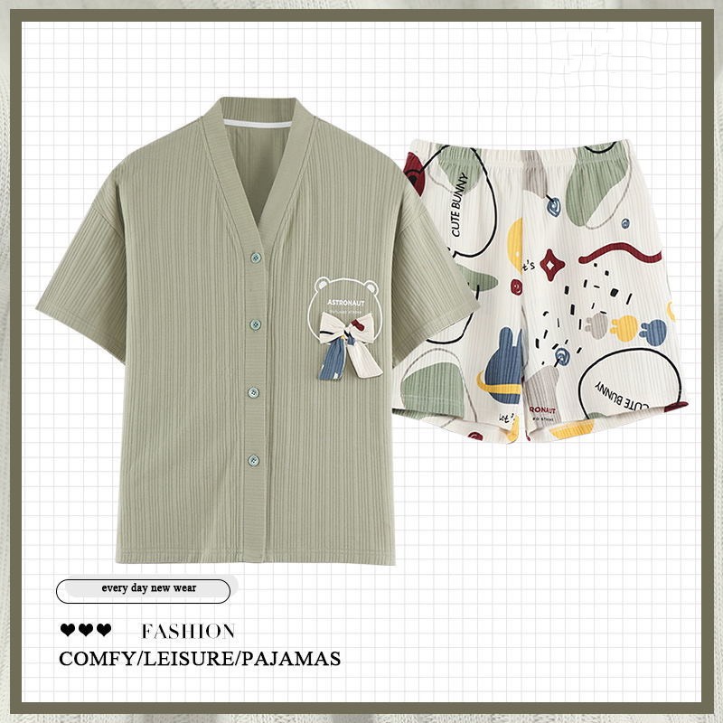 Đồ ngủ nữ, bộ đồ ngủ nữ mùa hè cadigan phong cách Nhật BN04