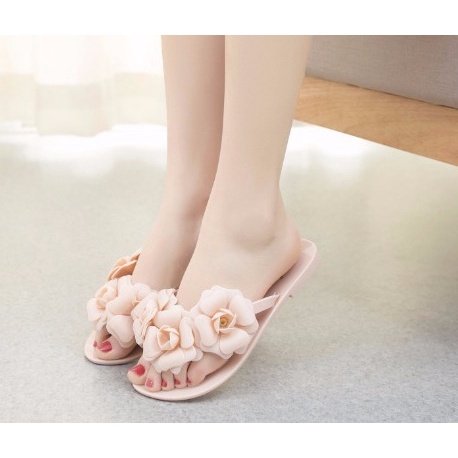 Dép Xỏ Ngón Đế Bằng Đính Hoa Trà Thời Trang Cho Nữ