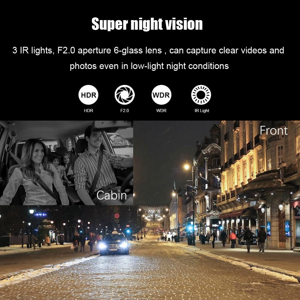 Camera Hành Trình Xe Hơi 2 Thấu Kính HD1080P 3.0inch IPS Ghi Hình Ban Đêm Kèm Phụ Kiện | BigBuy360 - bigbuy360.vn