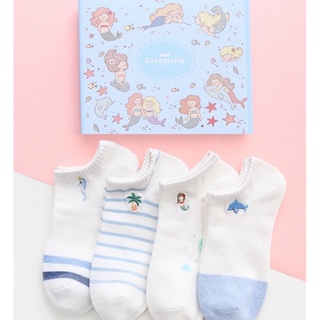Hộp 4 tất nữ Caramella chất liệu cotton cao cấp.
