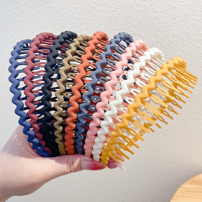 Băng đô 17KM lượn sóng màu trơn phong cách Hàn Quốc cho nữ