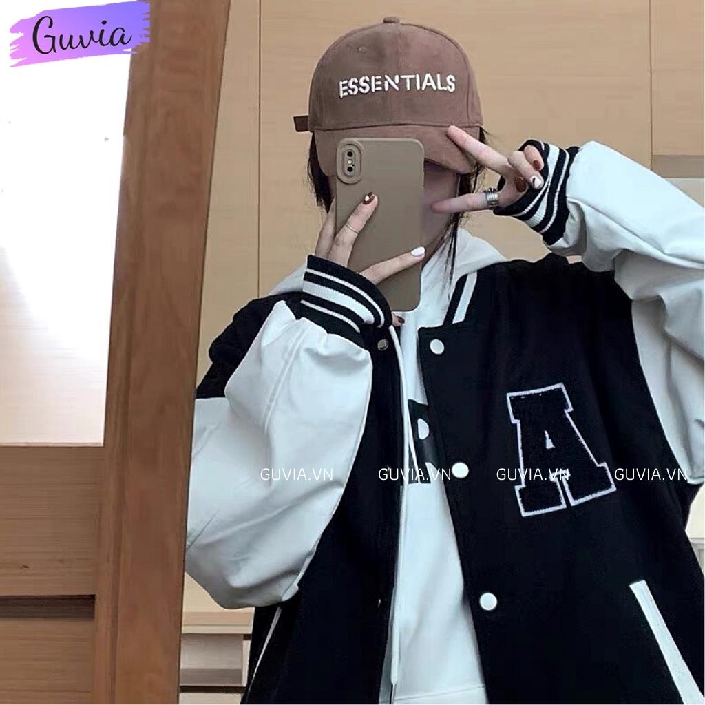 Áo Khoác Dù THÊU CHỮ A 2 Lớp Form Rộng Nam Nữ Unisex, Áo Gió Bomber Bóng Chày Chống Nắng Ulzzang GUVIA