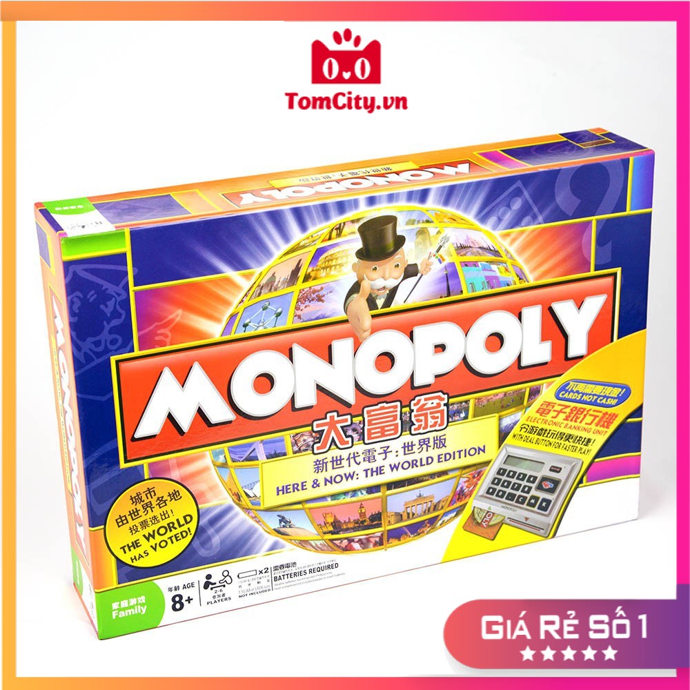 Bộ Đồ Chơi Cờ Tỷ Phú Monopoly Here & Now The World Edition - Cờ tỷ phú Việt Nam ATM Cao Cấp