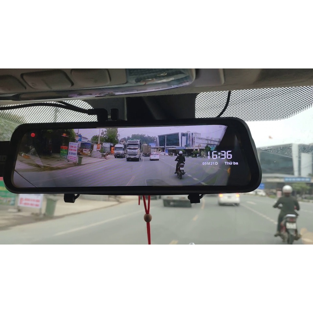 Xe hơi Full Streaming Gương chiếu hậu Full HD Drive Cam Hình ảnh đảo chiều Ống kính kép 10 inch