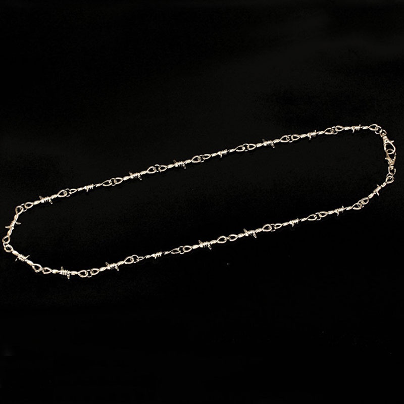 Dây chuyền chocker vòng cổ, vòng tay, xích cài quần Thorns thời trang BROO màu bạc đẹp titan sáng bóng Hiphop