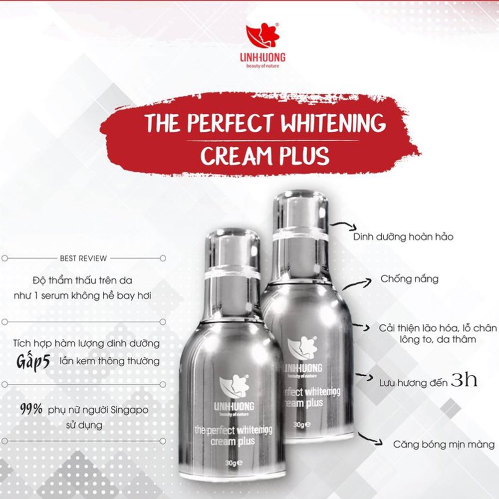 Kem sữa dưỡng trắng da mặt, cấp ẩm, ngừa lão hóa, cân bằng da Linh HươngTHE PERFECT WHITENING CREAM PLUS | BigBuy360 - bigbuy360.vn