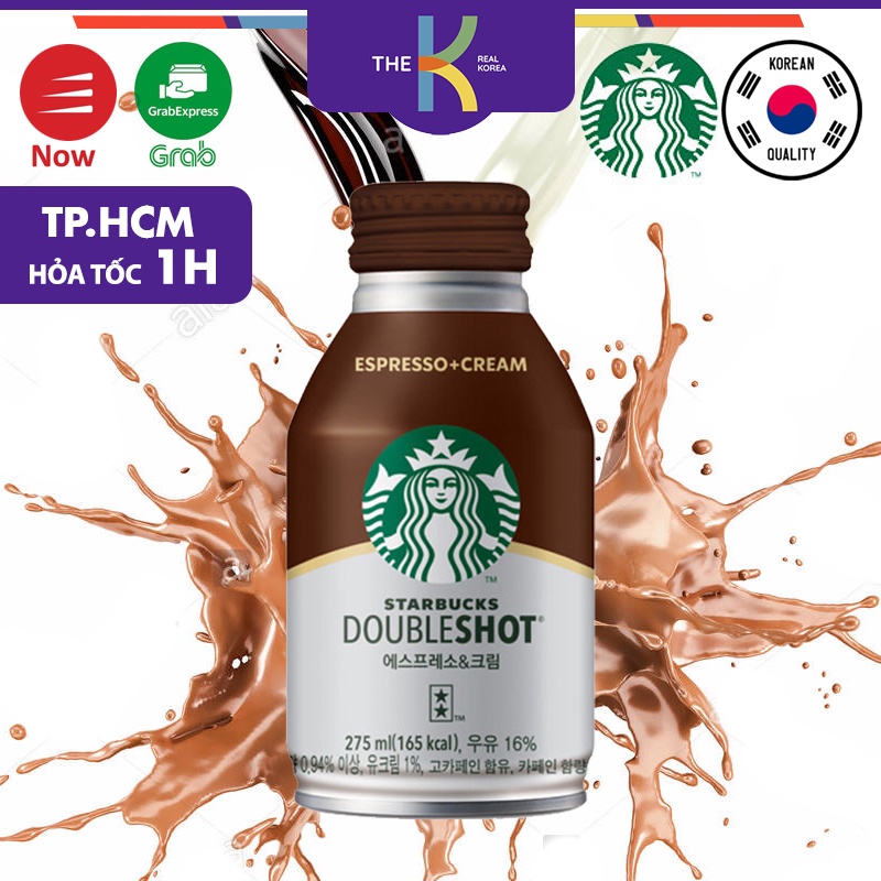 Cà phê sữa đóng chai Starbucks Double Shot Espresso + Cream 275ml - 스타벅스 커피캔 에스프레소&amp;크림 - Hàng nội địa Hàn Quốc