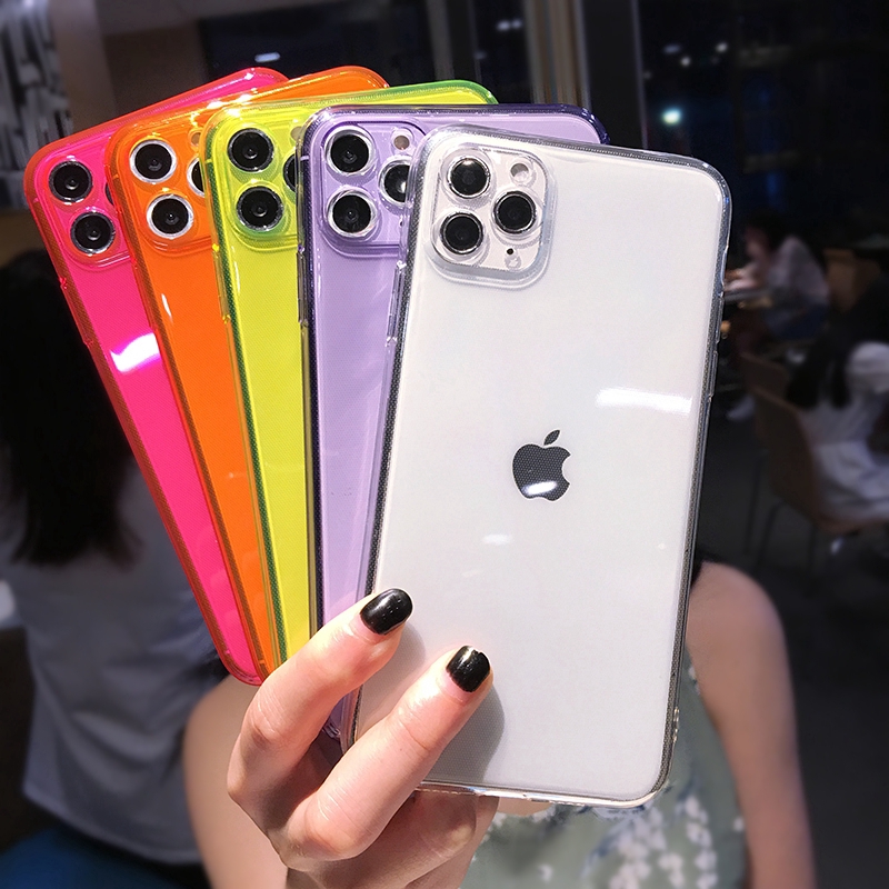 iPhone case iPhone 11 Pro Max x xr xsmax 7/8 plus Transparent tpu Fluorescent all-inclusive camera iPhone cover | BigBuy360 - bigbuy360.vn
