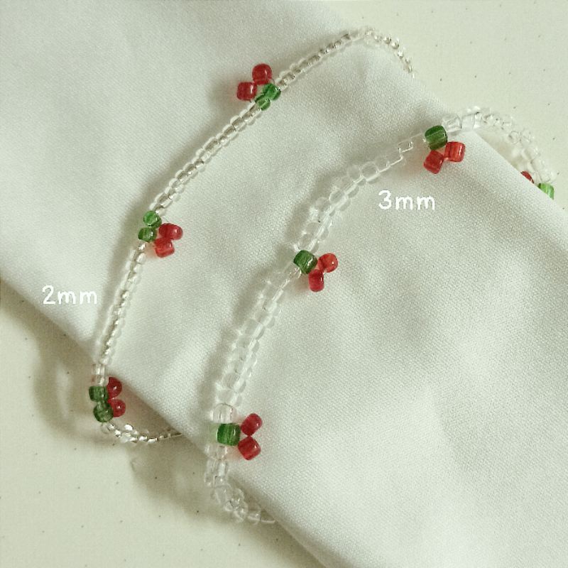 Vòng tay hạt cườm cherry thủy tinh
