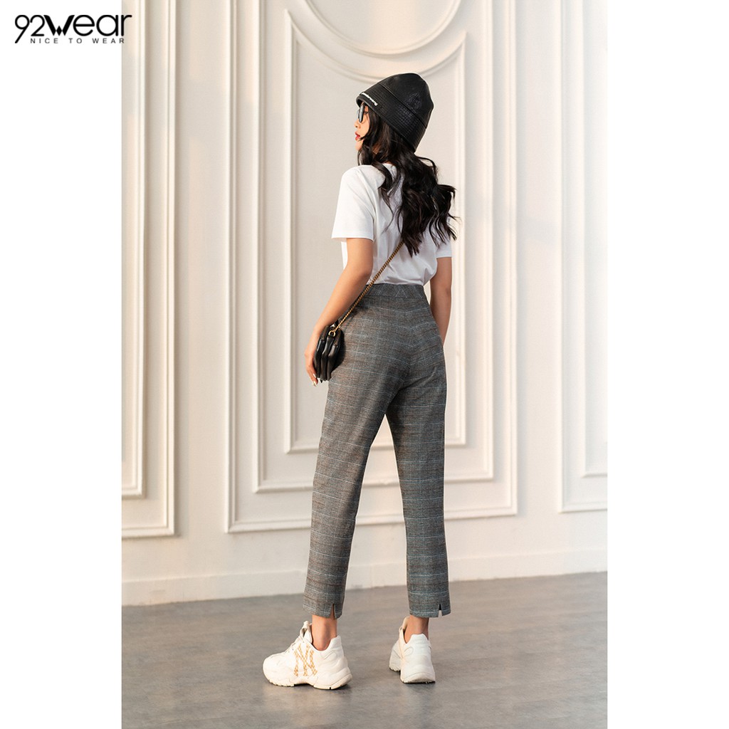 Quần baggy nữ công sở 92WEAR đủ màu, đủ size, ống suông 2 túi chéo QAW0827