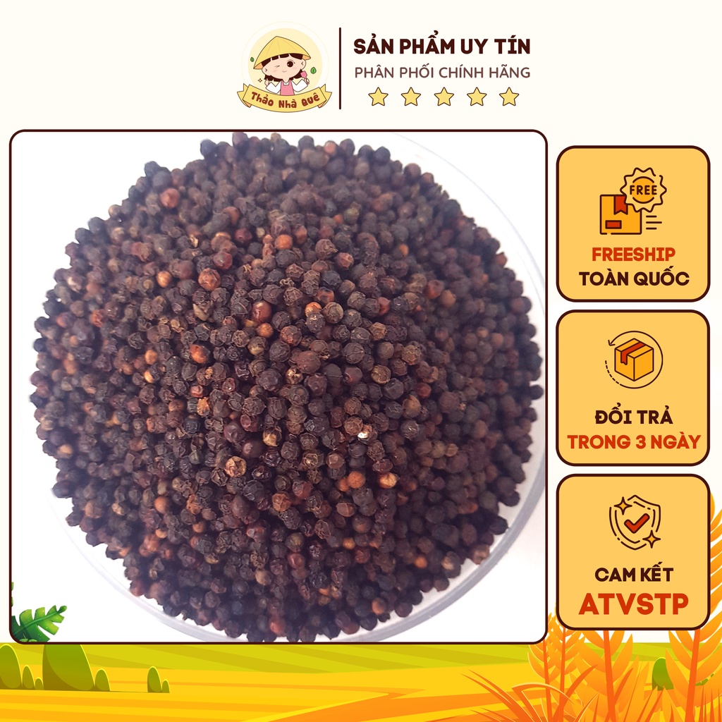 Tiêu sọ hữu cơ, hạt tiêu đen khô Daklak chất lượng cao nhà làm thơm cay 500g
