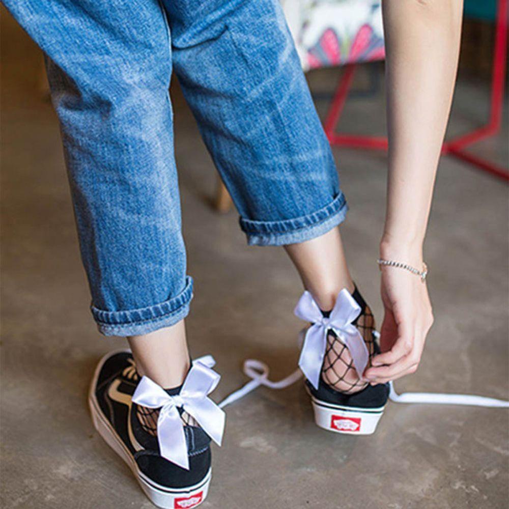 Vớ Lưới Cổ Thấp Phối Nơ Xinh Xắn Cho Nữ