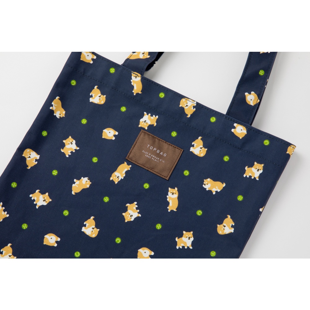 Túi Tote ARTBOX Hàn Quốc Họa Tiết Chó Shiba Màu Xanh Navy