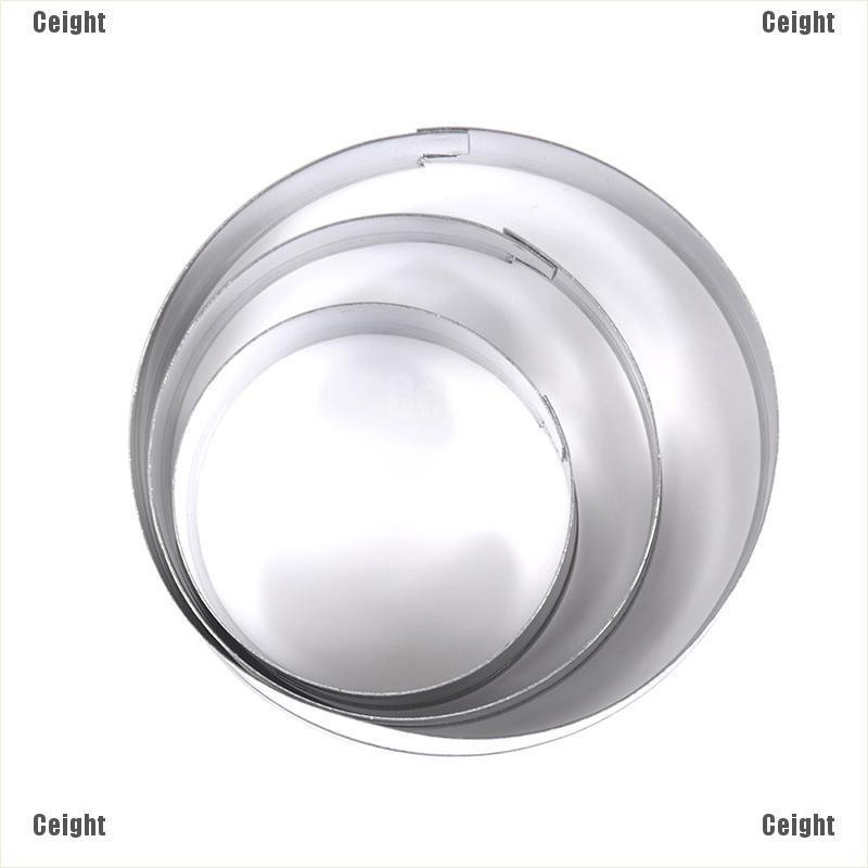 Bộ 3 khuôn cắt bánh quy hình tròn bằng thép không gỉ