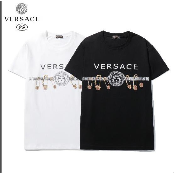 Áo Thun Cotton Tay Ngắn In Chữ Versace Thời Trang Dành Cho Cả Nam Và Nữ