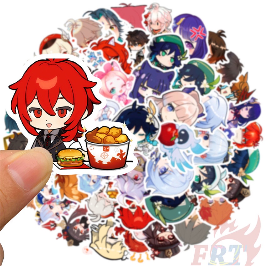 ❉ Q Genshin Impact Series 02 Stickers ❉ 50Pcs/Set DIY Waterproof Fashion Mixed Doodle Decals Stickers