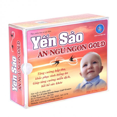 Thực phẩm bảo vệ sức khỏe Yến Sào Ăn Ngủ Ngon Gold GP (Hộp 10 ống x 10ml) | BigBuy360 - bigbuy360.vn