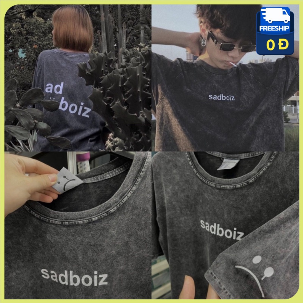 Áo sadboiz AT15. sadtagram nam nữ Tay Lỡ WASH Xám , Áo phông sadboiz chính hãng nam nữ from rộng unisex | BigBuy360 - bigbuy360.vn