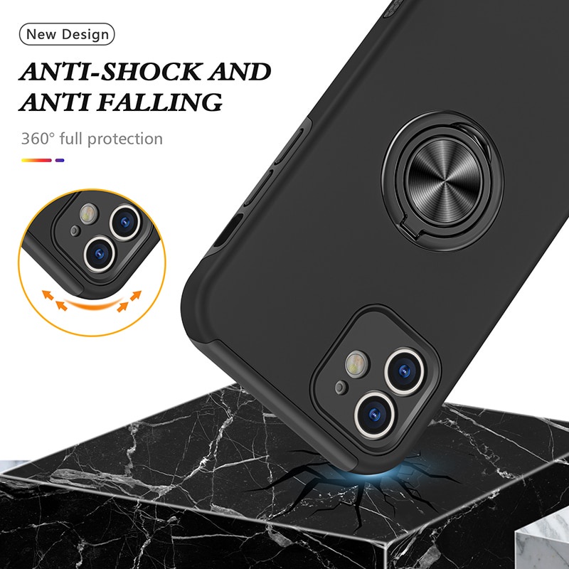 Ốp Điện Thoại Giáp Chống Sốc Có Vòng Đỡ Nam Châm Cho iPhone 7 8 6 6s Plus XS Max X XR SE 2020