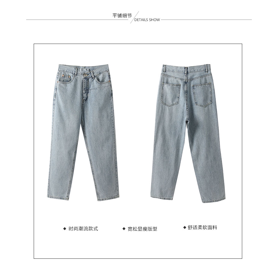 DUNEA Quần jean dài lưng cao thời trang dành cho nữ