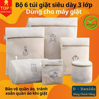 [Chọn FULL BỘ 6C] Túi giặt siêu dày cao cấp chất liệu túi lưới bảo vệ quần áo dùng cho máy giặt tiện dụng D Danido