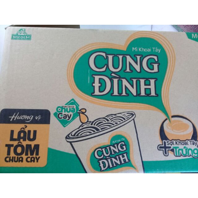 [FREESHIP 99K TOÀN QUỐC] Thùng mì ly Cung Đình Khoai tây Lẩu tôm chua cay (24 ly)
