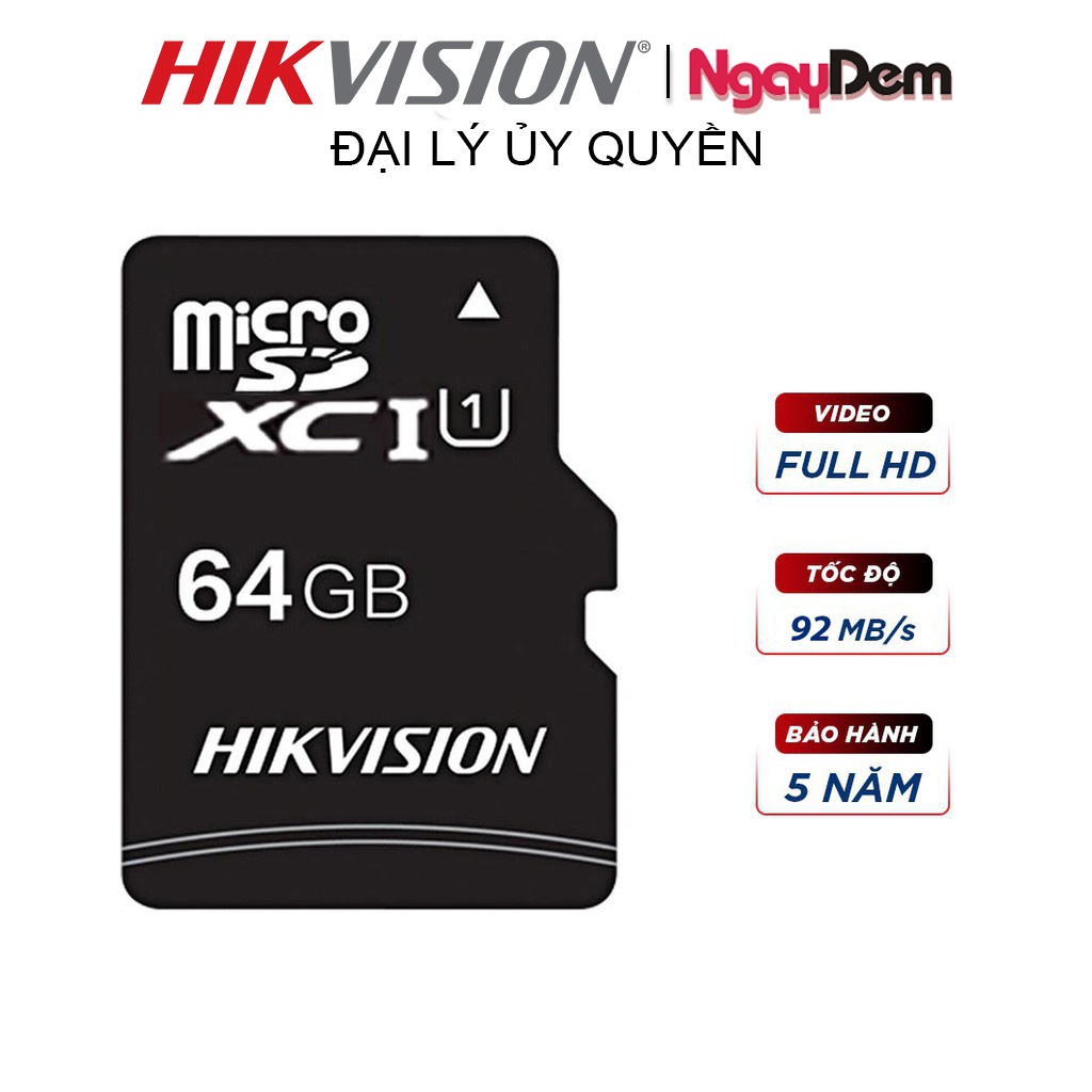 Thẻ nhớ Camera Hikvision 32GB / 64GB Class 10 tốc độ 92Mb/s - Hàng chính hãng