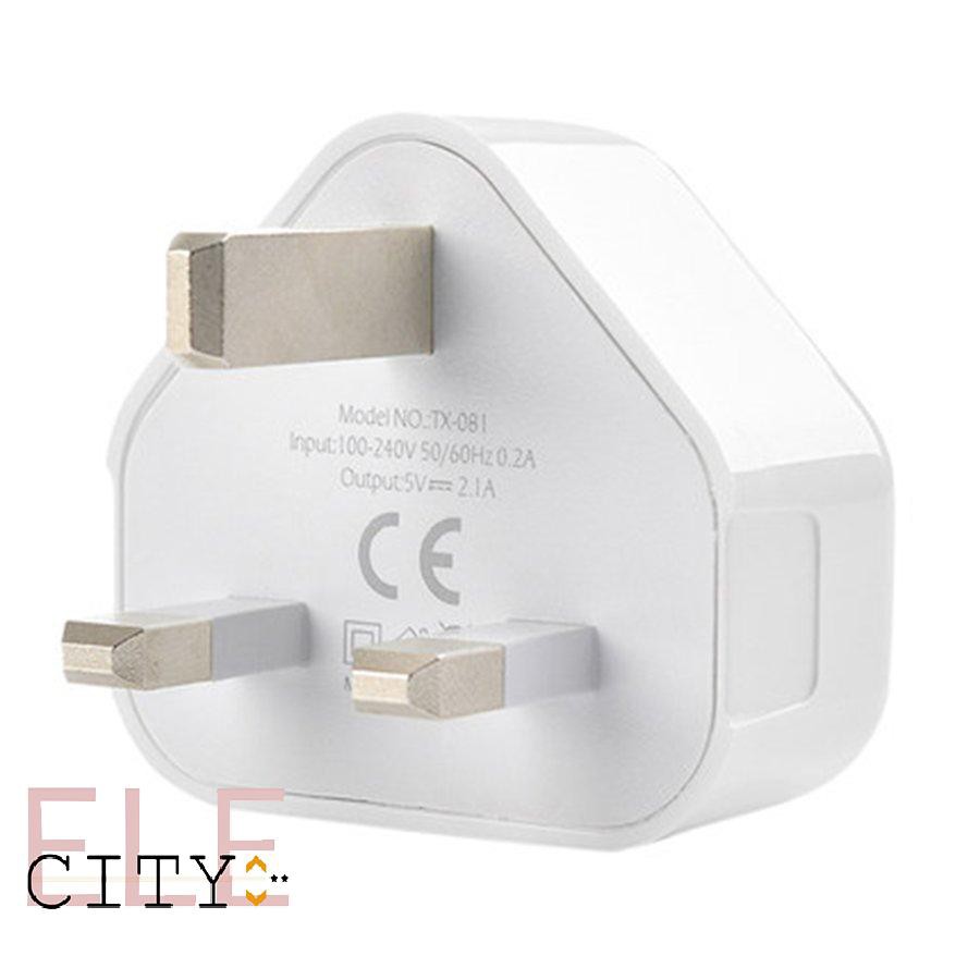 111ele} UK Mains Wall 3 Pin Plug Adaptor Charger Power With USB Ports For Phones