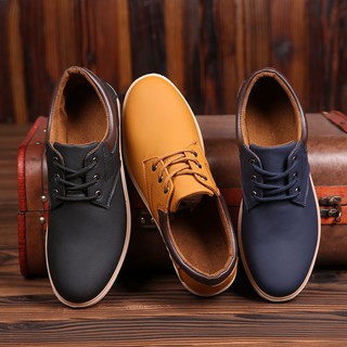 Giày da lộn cổ thấp có dây buộc
